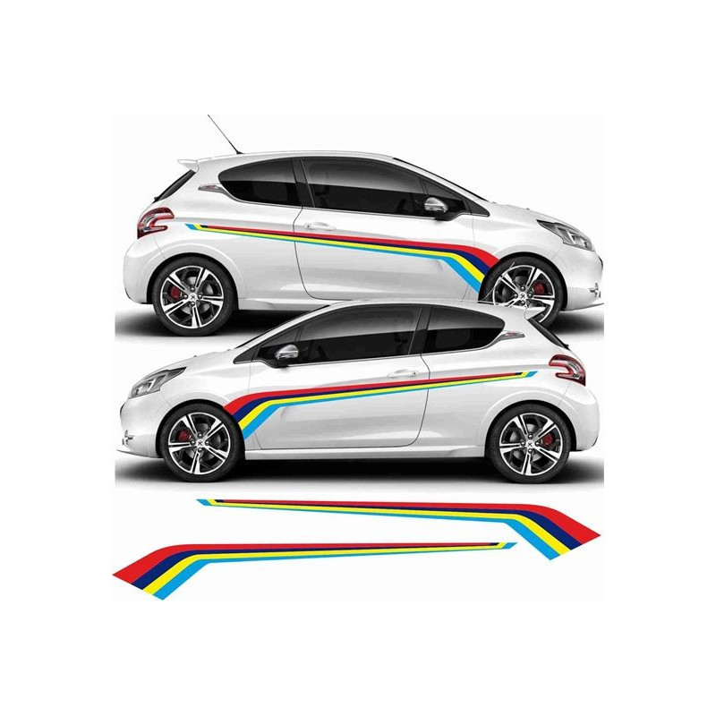 Peugeot 208 PTS Rallye Stripes aufkleber