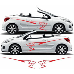 Peugeot 207 side lion Graphics Stripes aufkleber
