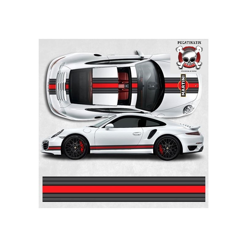 PORSCHE 991 Martini over the top & side Stripes ADHESIVOS