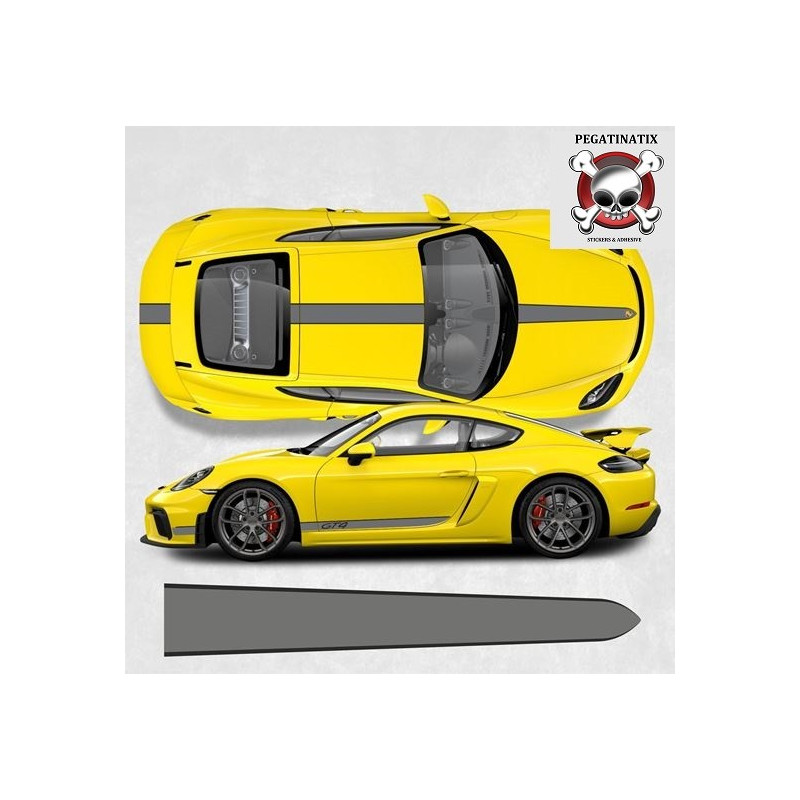 PORSCHE 781 Cayman GT4 over the top & side Stripes AUFKLEBER