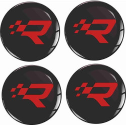 RENAULT R26R Wheel centre Gel Badges Stickers decals x4