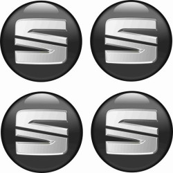 SEAT Wheel centre Gel Badges Autocollant x4