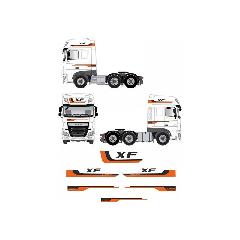 DAF XF Euro 6 Super Space Autocollant (Produit compatible)