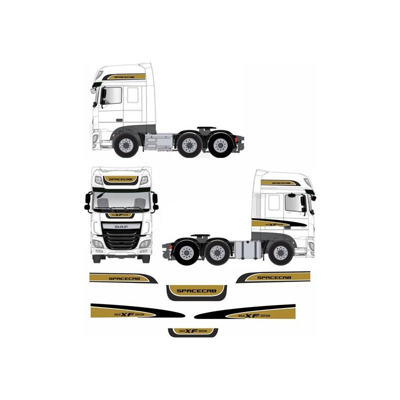DAF XF Euro 6 Super spacecab Gold Edition Autocollant (Produit compatible)