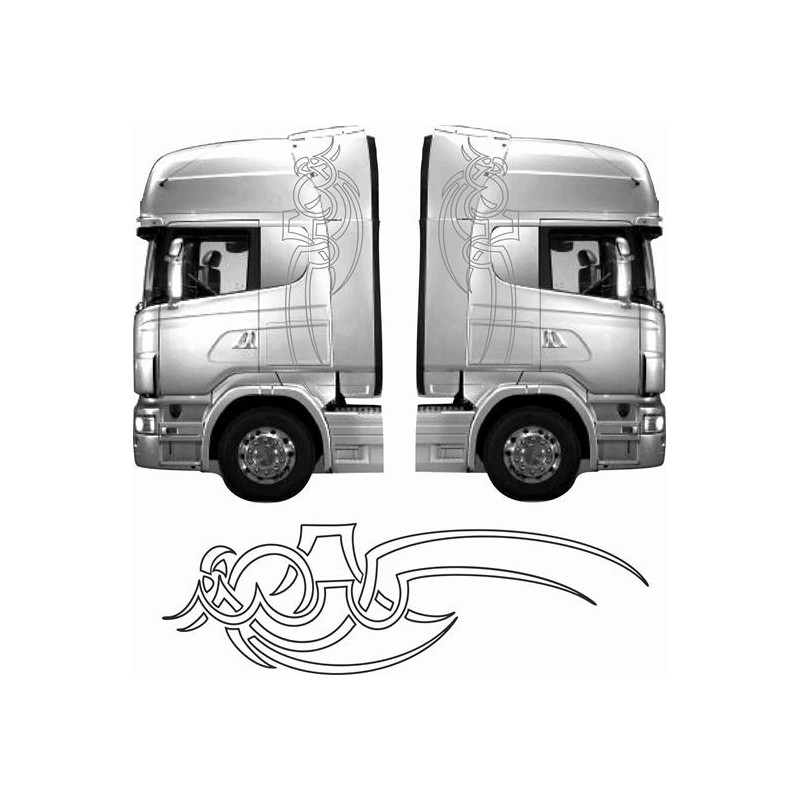 Truck cab Eagle Tribal side Graphics adhesivos (Producto compatible)