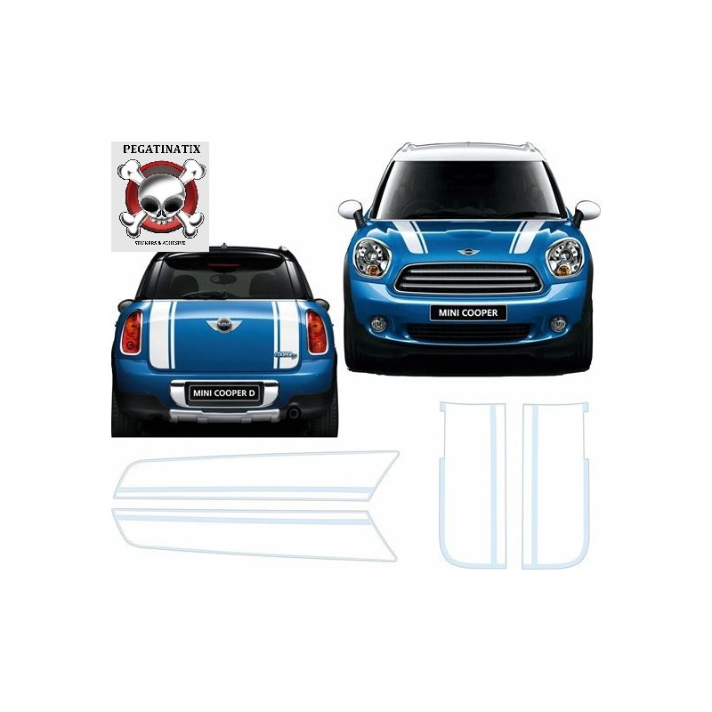 ADESIVI Mini R60 Countryman Bonnet & Rear Stripes (Prodotto compatibile)