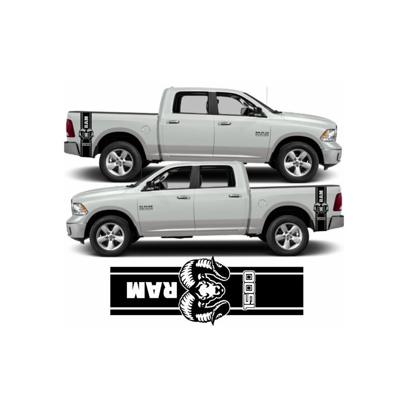 Dodge RAM 1500 side Stripes Stickers (Compatible Product)
