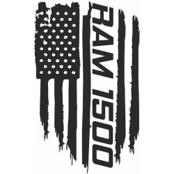 Dodge Ram 1500 distressed Flag Hood Decal Stickers (Produto compatível)