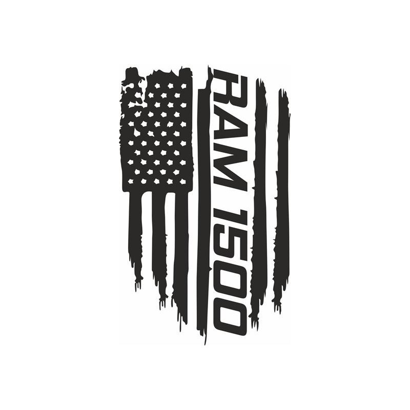 Dodge Ram 1500 distressed Flag Hood Decal autocollant  (Produit compatible)