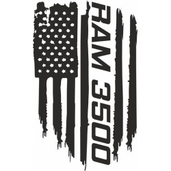 Dodge Ram 3500 distressed Flag Hood Decal Adhesivo (Producto compatible)