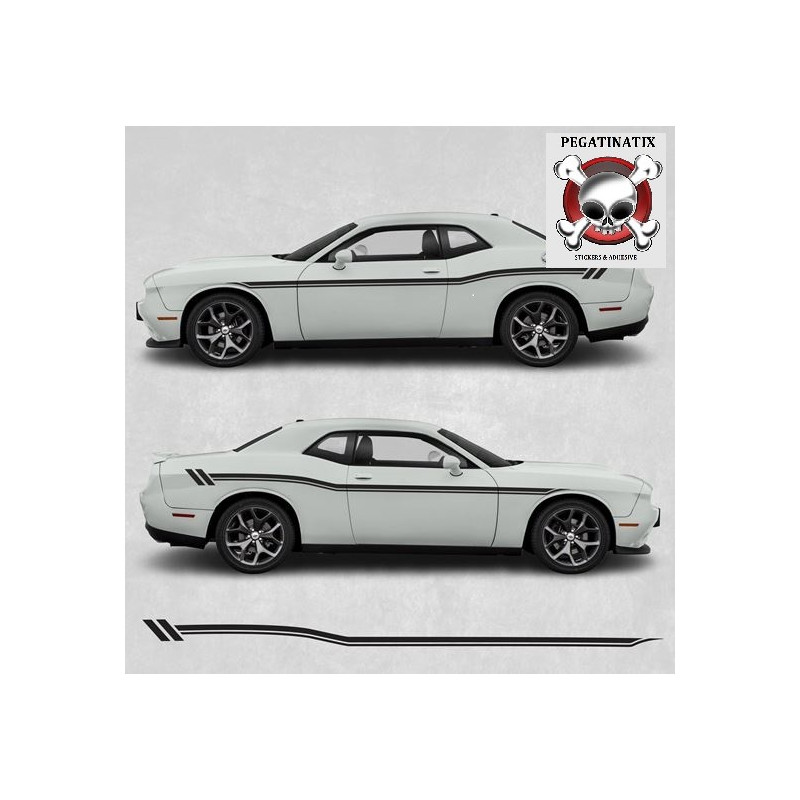 Dodge Challenger side Stripes Stickers (Compatible Product)