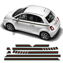 Fiat 500 Gucci Style side Stripes AUTOCOLLANT (Produit compatible)