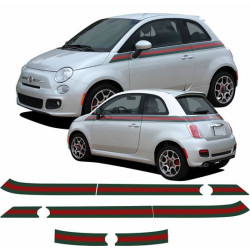 Fiat 500 Gucci Style side Stripes AUTOCOLLANT (Produit compatible)