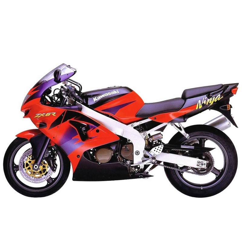 STICKER SET KAWASAKI ZX-6R YEAR 1998 RED (Compatible Product)