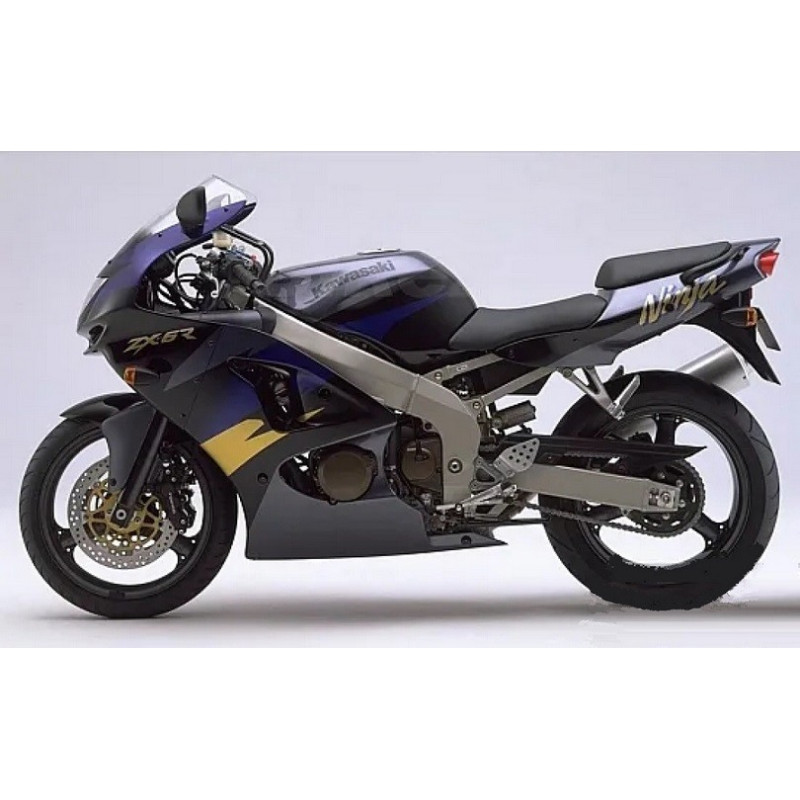 STICKER SET KAWASAKI ZX-6R YEAR 1998 BLACK/GREY/PURPLE (Kompatibles Produkt)