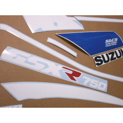 AUFKLEBER SUZUKI GSX-R 750 YEAR 1990 - WHITE/BLUE (Kompatibles Produkt)