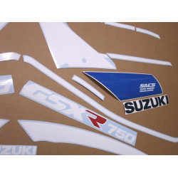 AUTOCOLLANT SUZUKI GSX-R 750 YEAR 1990 - WHITE/BLUE (Produit compatible)