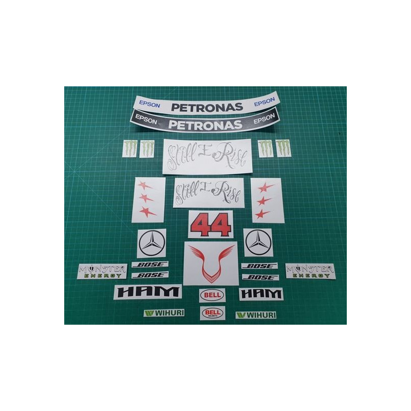 Lewis Hamilton Mercedes F1 ADHESIVO (Producto compatible)