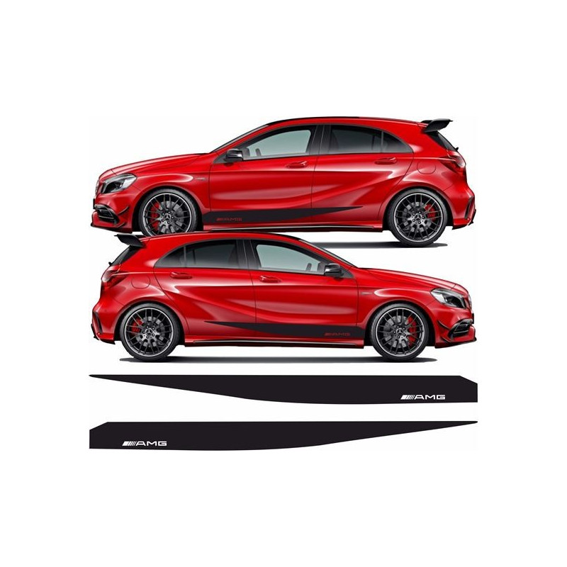 Mercedes A Class A45 AMG side Stripes AUTOCOLLANT (Produit compatible)
