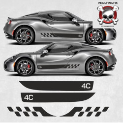 Alfa Romeo 4C YEAR 2015 - 17 ADESIVI (Prodotto compatibile)