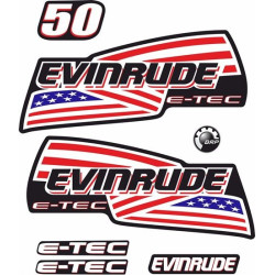 Evinrude 50HP E-tec Boat ADESIVI  (Prodotto compatibile)