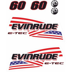 Evinrude 60HP E-tec Boat ADESIVI  (Prodotto compatibile)