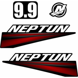 Neptun 9.9 Black Cowling  Boat ADESIVI  (Prodotto compatibile)