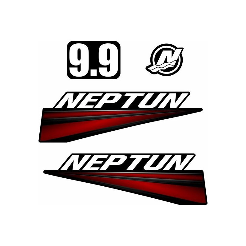 Neptun 9.9 Black Cowling Boat DECALS (Compatible Product)