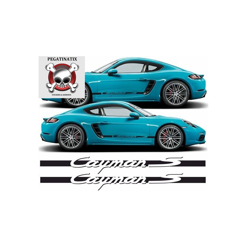 porsche 718 CAYMAN S side Stripes ADESIVI (Prodotto compatibile)