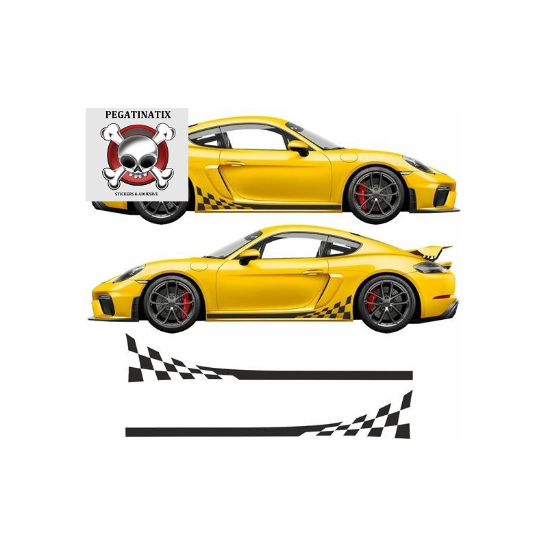 porsche 718 CAYMAN S side Stripes AUTOCOLLANT (Produit compatible)