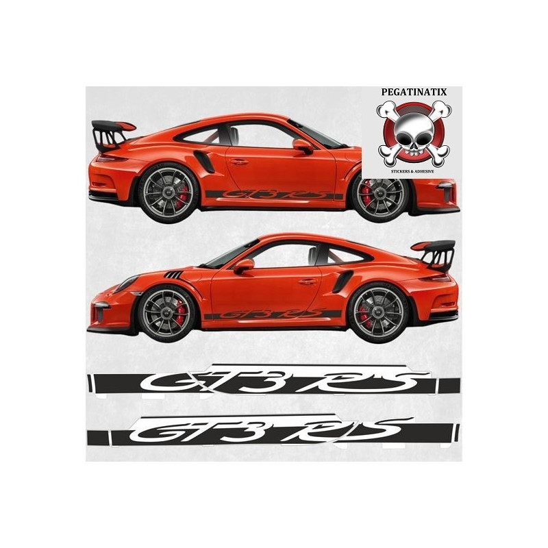 PORSCHE 991 GT3 RS side Stripes AUTOCOLLANT (Produit compatible)