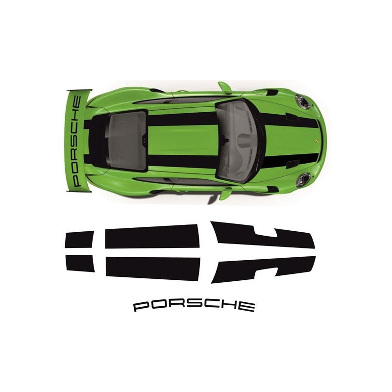PORSCHE 991 2016- 2019 GT3 RS rear Wing AUTOCOLLANT (Produit compatible)