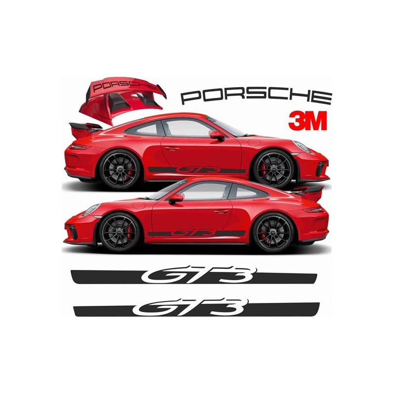 PORSCHE 991 GT3 3M side Stripes AUTOCOLLANT (Produit compatible)