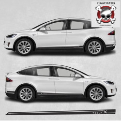 Tesla Model X side Stripes STICKER (Compatible Product)