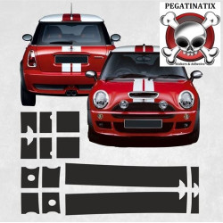 AUFKLEBER Mini R50 / R52 / R53 Cooper S Checkmate side Scuttle (Kompatibles Produkt)