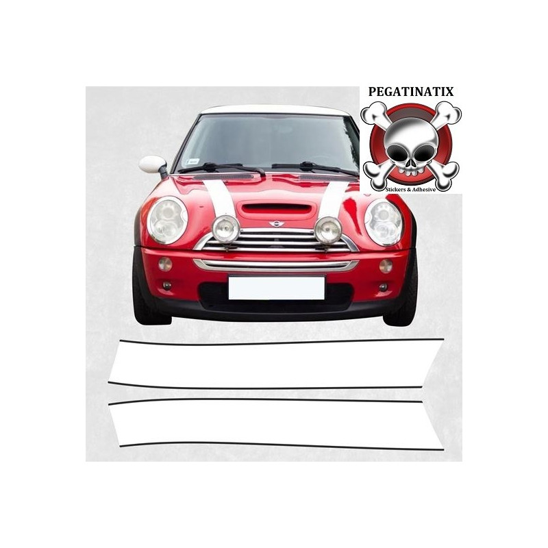R52 / R53 Cooper S Checkmate Bonnet Stripe ADESIVI (Prodotto compatibile)