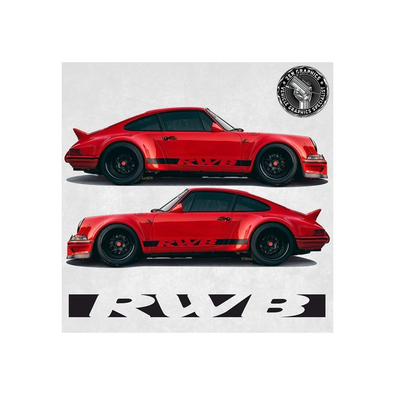 PORSCHE 911 RWB side Stripes ADESIVI (Prodotto compatibile)