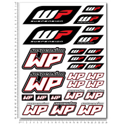 WP White Power Sponsors silver metallic Large Decal set 24x32 cm Laminated 