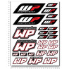WP White Power Sponsors silver metallic Large Decal set 24x32 cm Laminated 