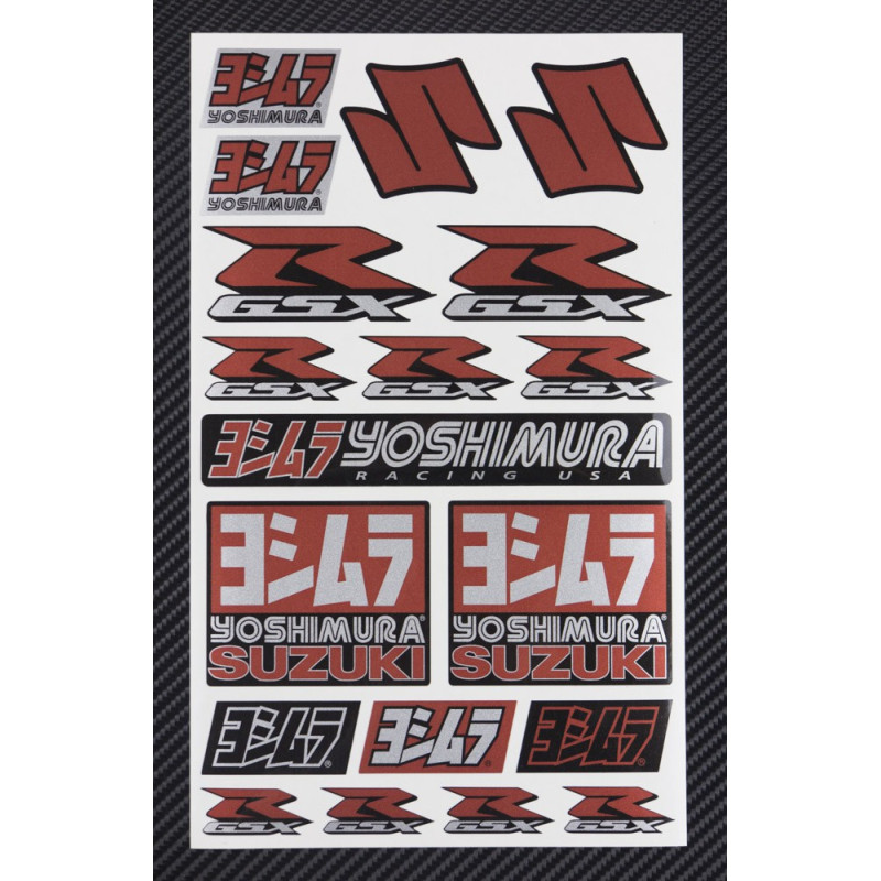 SUZUKI Yoshimura silver metallic medium Decal set 16x26 cm Laminated 