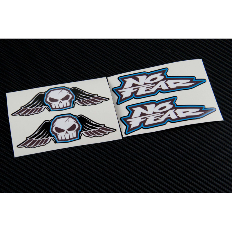 No Fear Logo and Skull decals stickers 4 pcs 10 cm