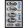 ARAI helmet medium Decal sticker set 16x26 cm Laminated Sponsor