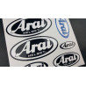 ARAI helmet medium Decal sticker set 16x26 cm Laminated Sponsor