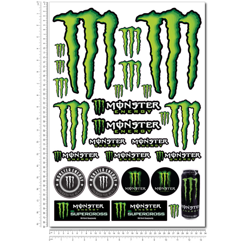 Monster XtraLarge Decal sticker set 34x49 cm Laminated