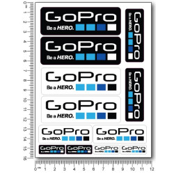 GoPro small Decal set 12x16 cm Laminated