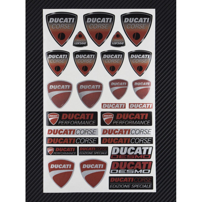 DUCATI CORSE silver metallic medium Decal set 16x26 cm Laminated