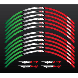 Aprilia RSV4 Tricolore Wheel decals stickers rim stripes 12 pcs. RSV 4 Factory Laminated
