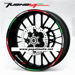 Aprilia Tuono V4 Tricolore Wheel decals stickers rim stripes 12 pcs. RSV 