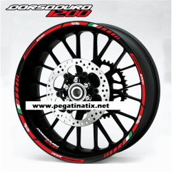 Aprilia Dorsoduro 1200 wheel stickers decals rim stripes 12 pcs. Laminated