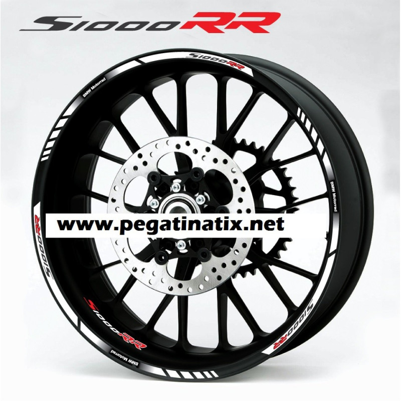 BMW S1000RR wheel decals stickers rim stripes S1000 RR HP4 white